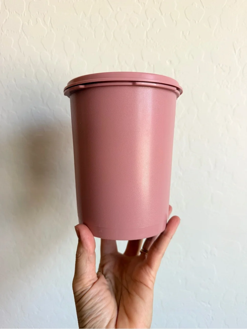 Vintage Pink Tupperware Servalier Canister Set